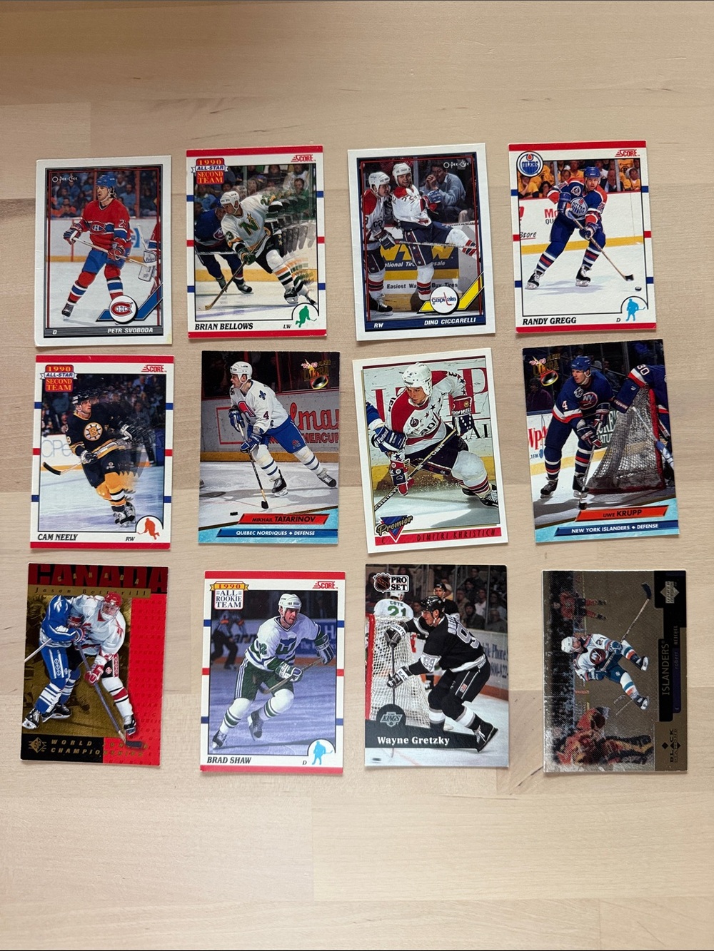 Vintage Hockey Card Lot - 12 Assorted NHL Player Cards